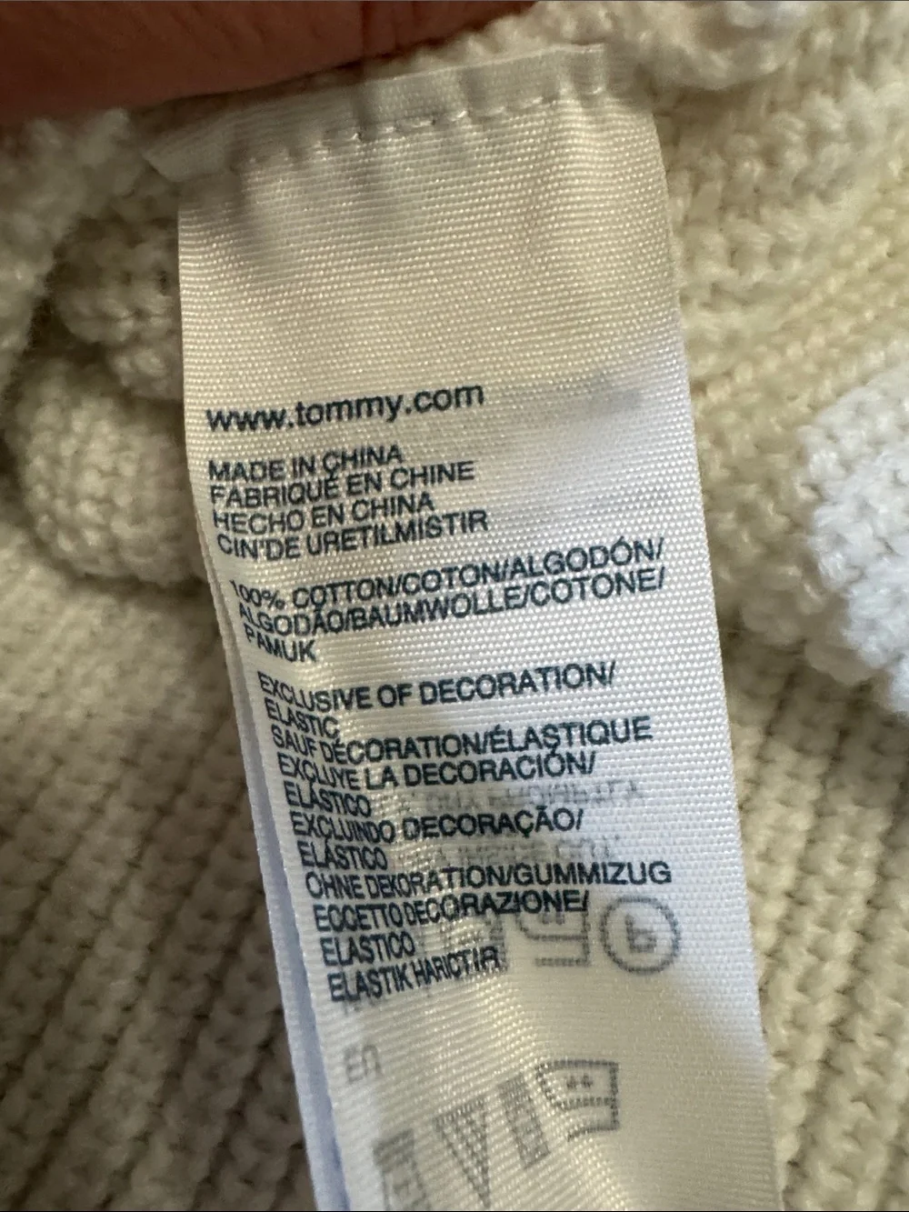 Tommy Hilfiger White Relaxed Ribbed Cowl-Neck Sweater Side Slits 100% Cotton XL - Picture 6 of 6